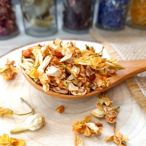 Fleurs de jasmin séchées comestibles pour tisanes ou cuisine